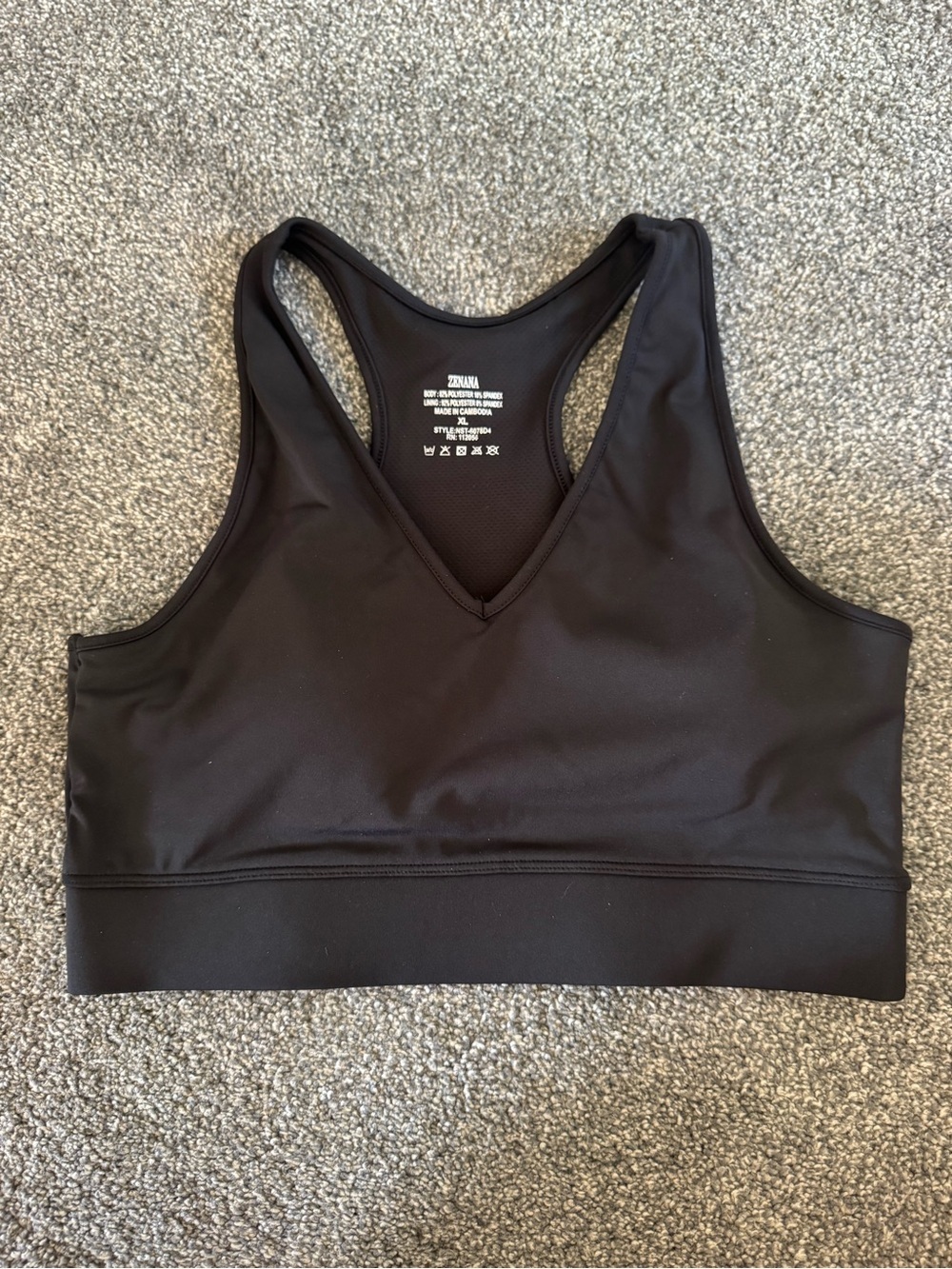 NEW! Women’s Zenana black racerback athletic sports bra XL